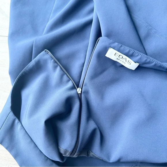 EDAS Navy Sleeveless Shift Dress Made in Italy - Picture 13 of 13